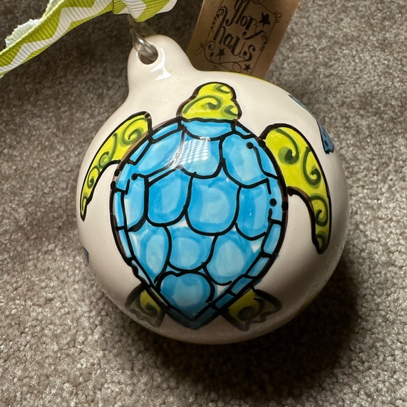 NWT Glory Haus sea turtle ball ornament with Ethan customization - Picture 2 of 13